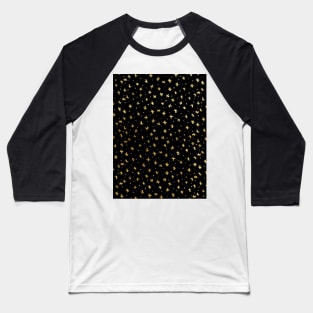 Snowflakes and dots - black and gold Baseball T-Shirt